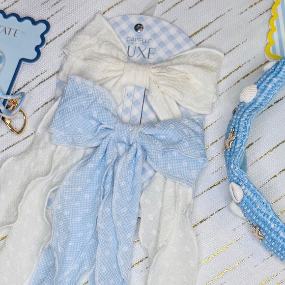Marshalls Accessories - Cute White and Blue Ribbon Hair Bows